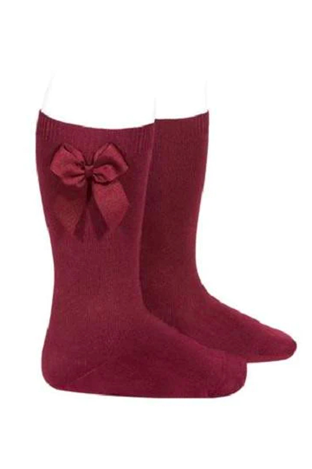 Condor Garnet Bow Knee High Socks | Millie and John