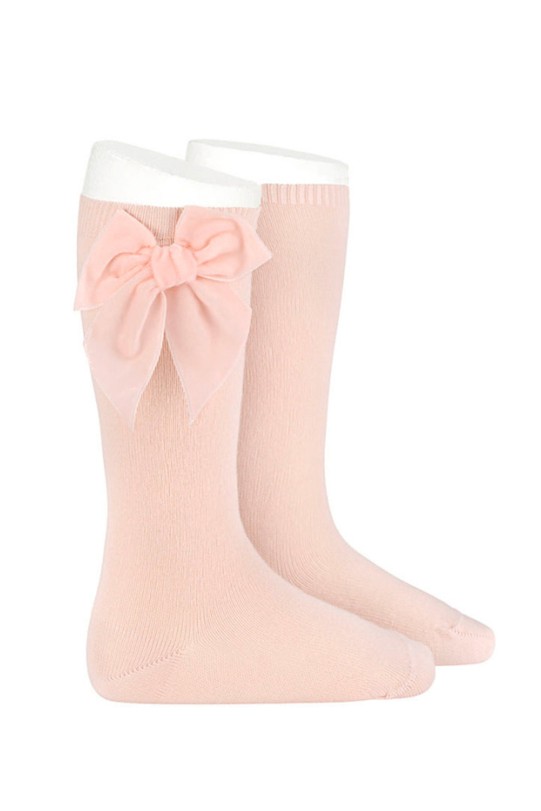 Condor Nude Velvet Bow Socks | Millie and John