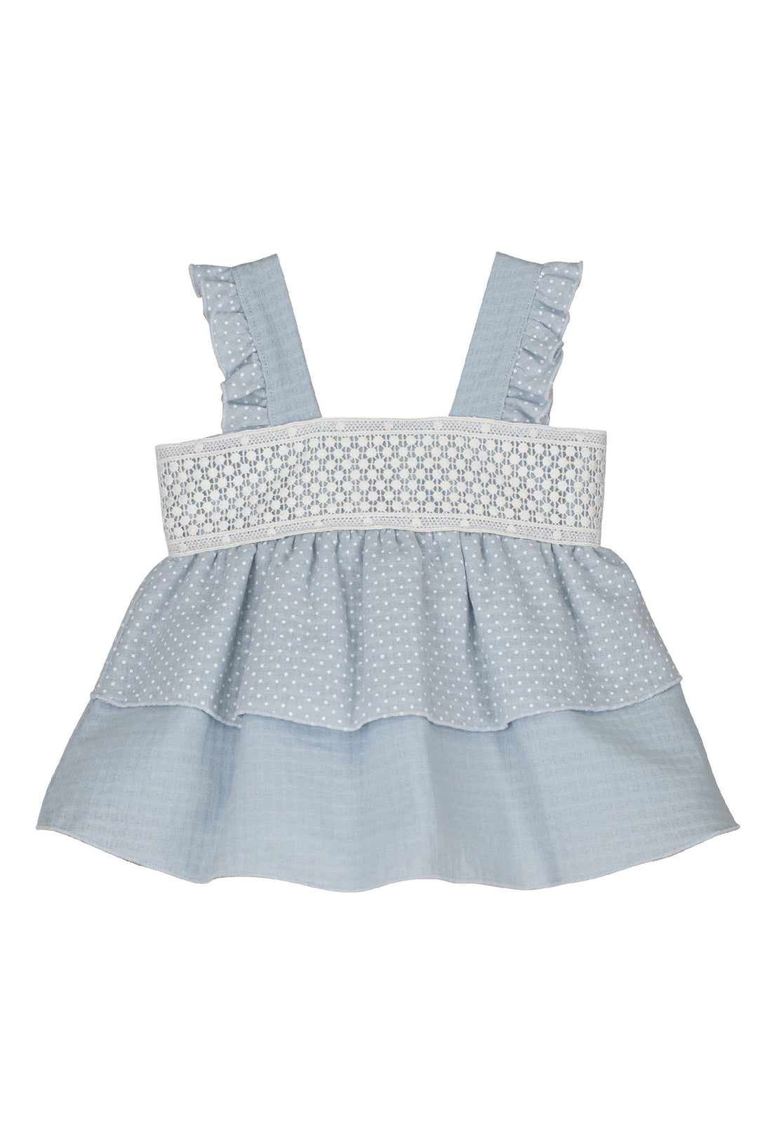 Calamaro Excellentt "Valencia" Blue Polka Dot Sundress | Millie and John