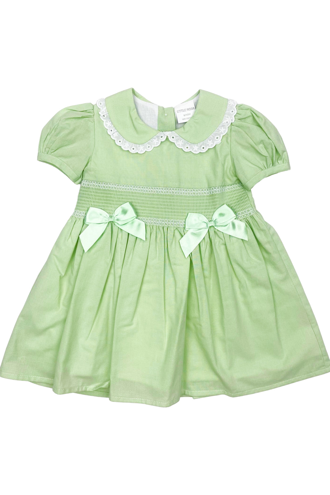 Little Nosh "Naomi" Lime Green Smocked Dress | Millie and John