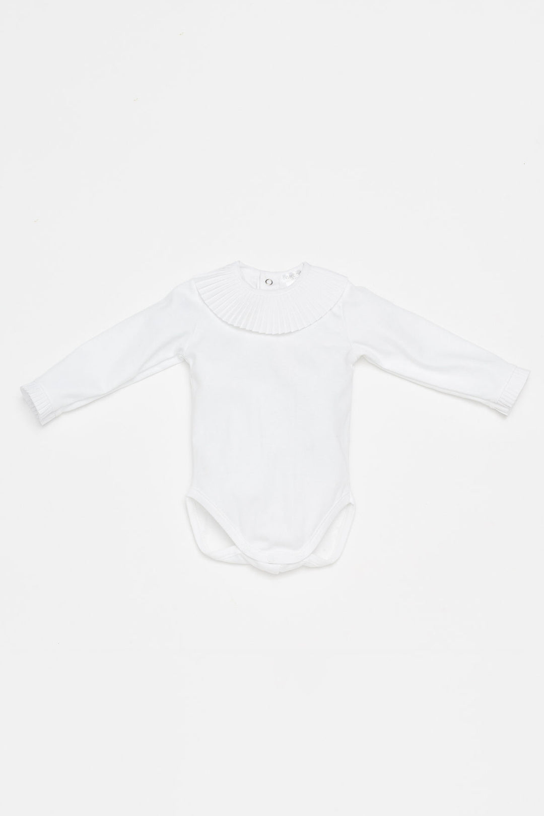 Deolinda White Pleated Collar Bodysuit | Millie and John