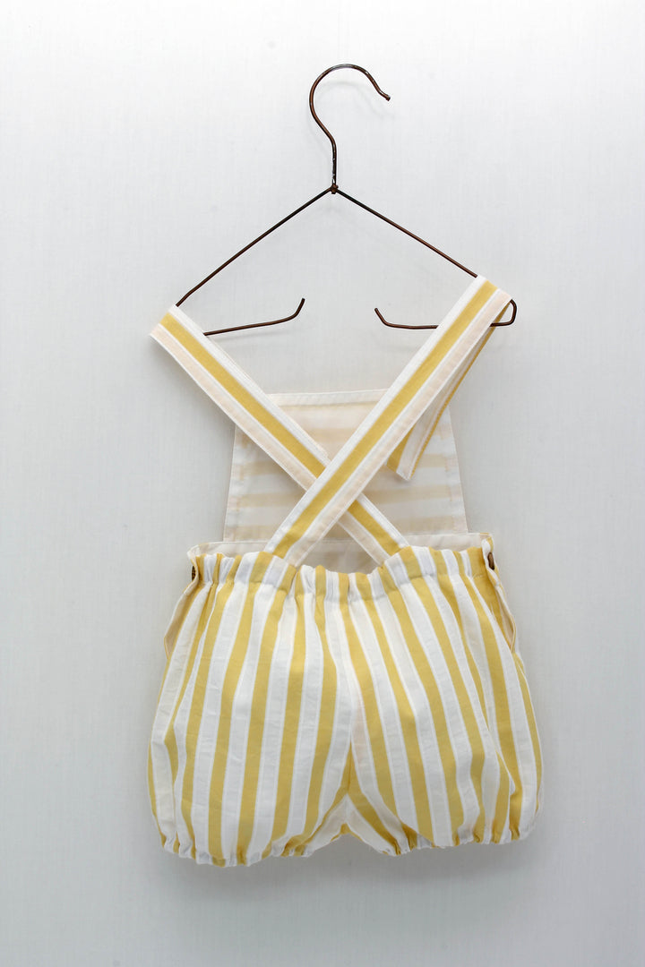 Foque "Sawyer" Lemon Striped Dungarees & Shirt | Millie and John