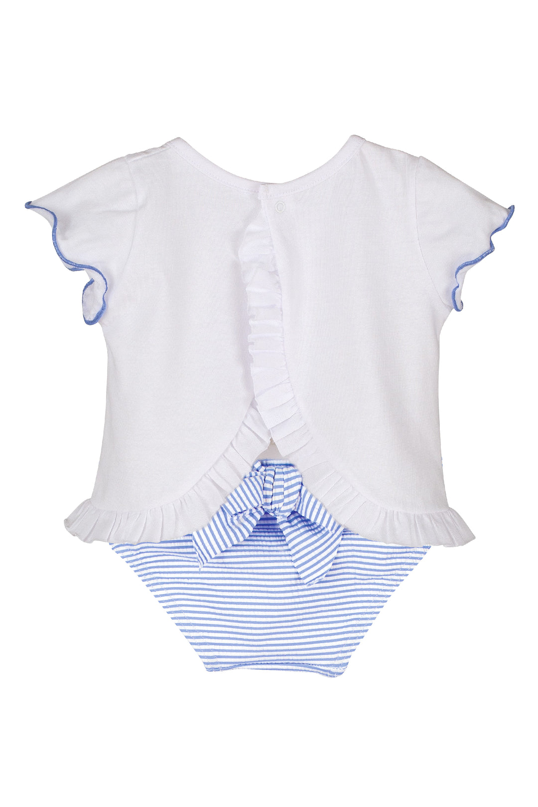 Calamaro "Coral" Blue Striped Swimwear | Millie and John