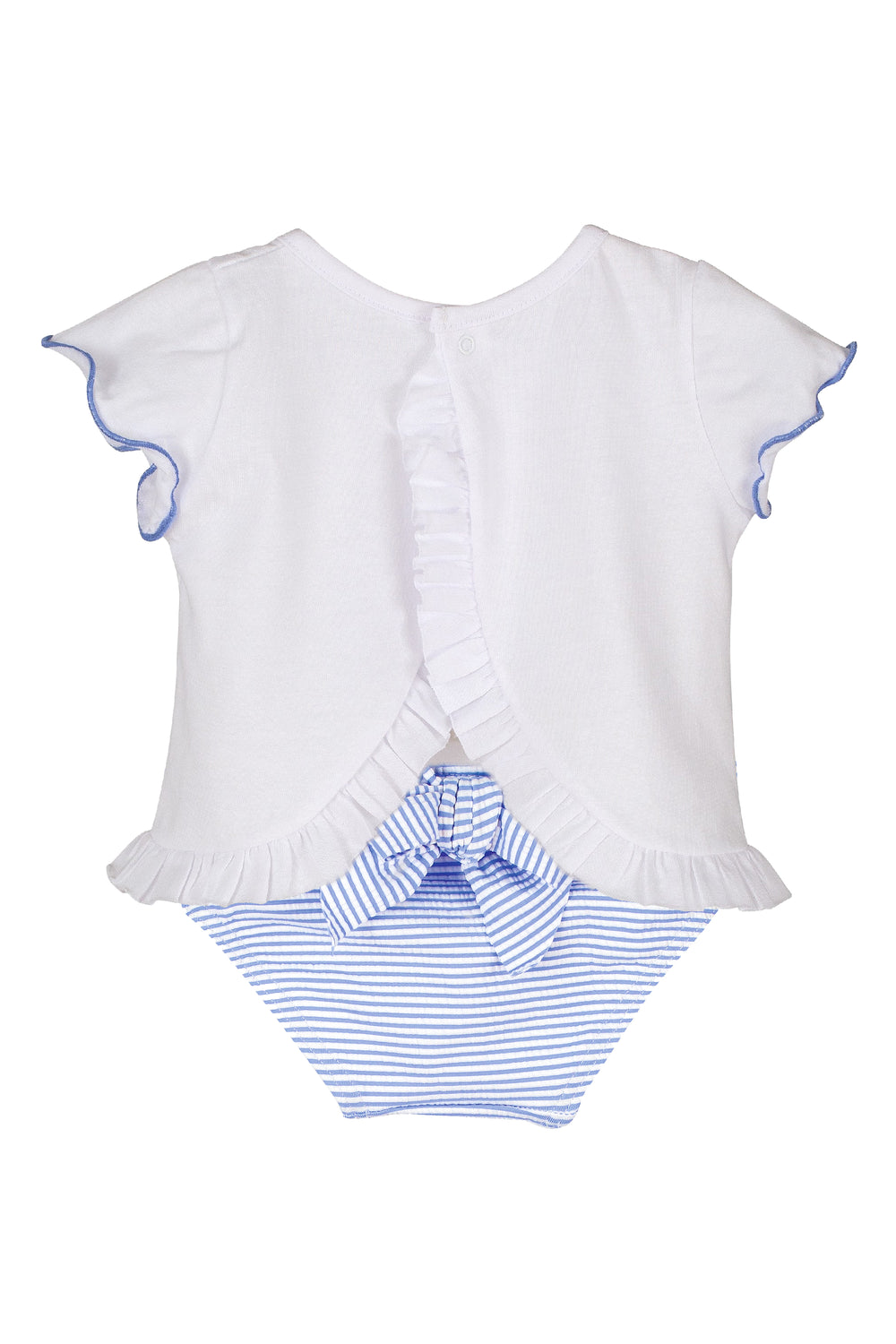 Calamaro "Coral" Blue Striped Swimwear | Millie and John