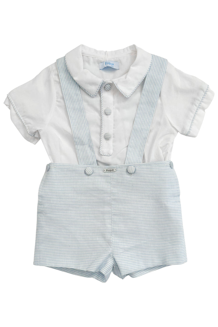 Foque "Beau" Blue Knit Seahorse Jumper, Shirt & Shorts | Millie and John