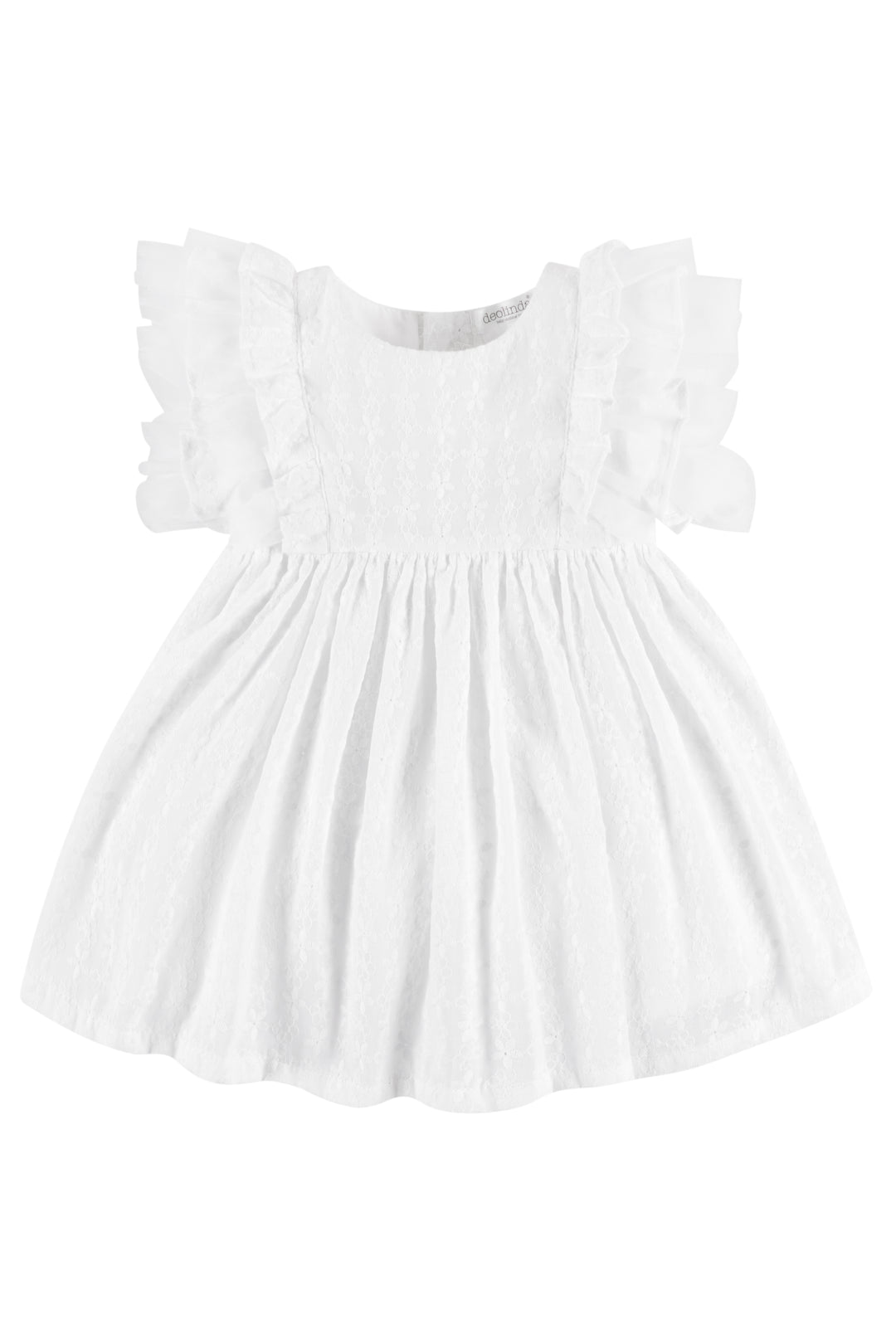 Deolinda "Aida" White Broderie Anglaise Dress | Millie and John