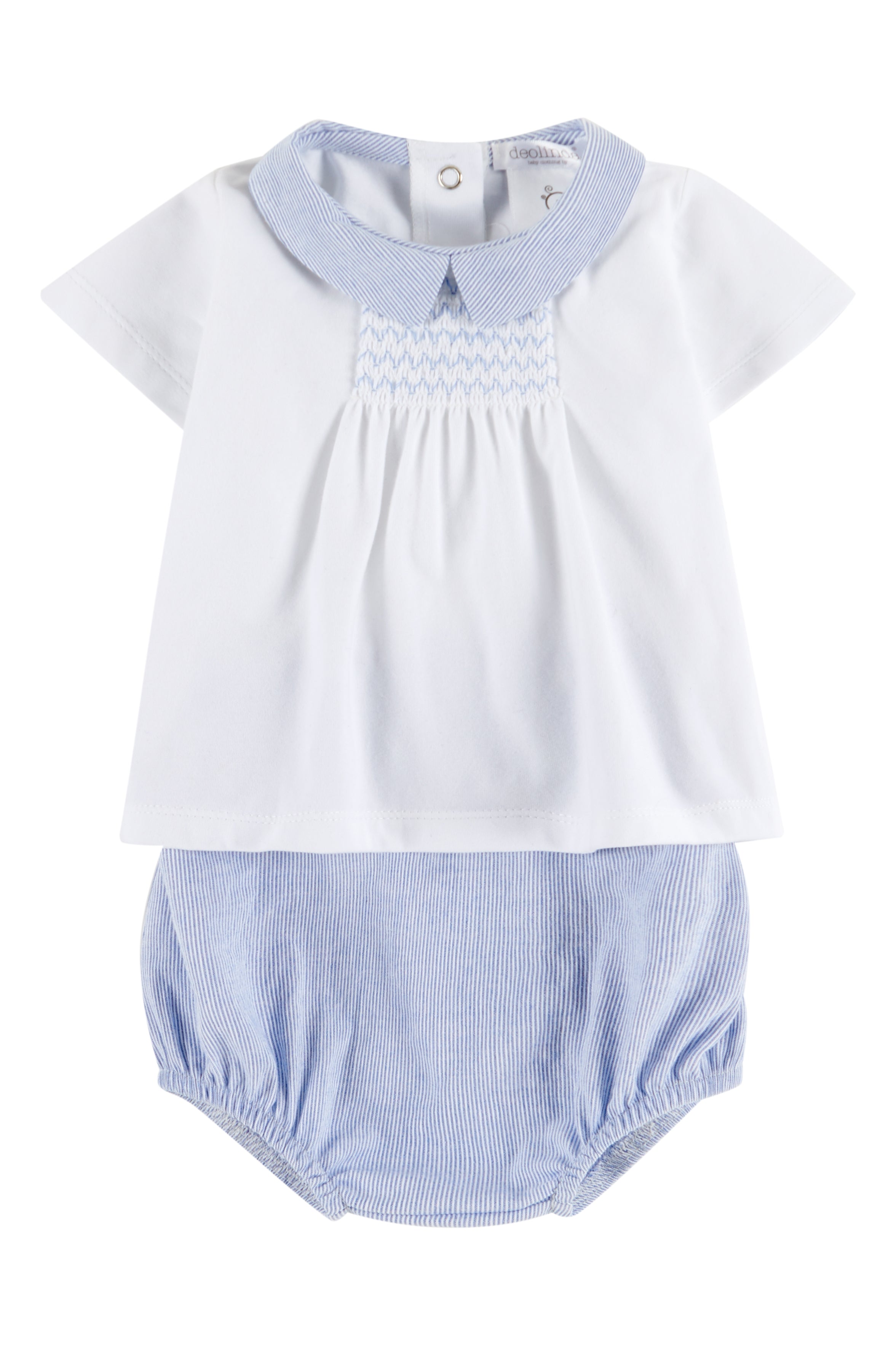 Deolinda SS23 "Jonah" Blue Striped Smocked Top & Jam Pants Millie