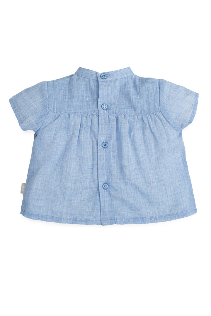 Tutto Piccolo "Rafael" Blue Shirt & Linen Jam Pants | Millie and John