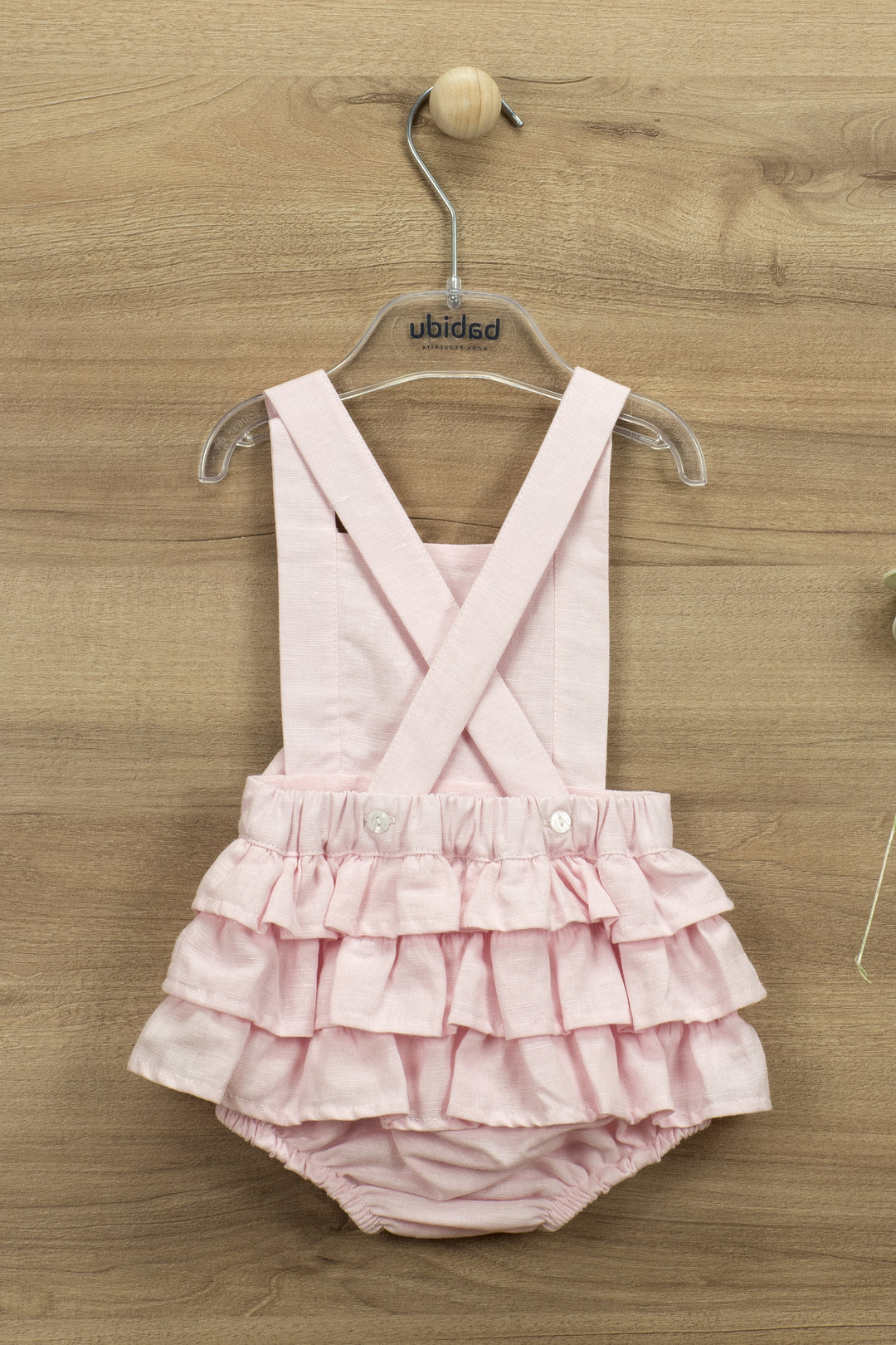 Babidu "Lenore" Ruffle Dungaree Romper | Millie and John