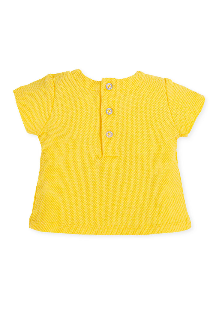 Tutto Piccolo "Julius" Yellow Top & Striped Jam Pants | Millie and John