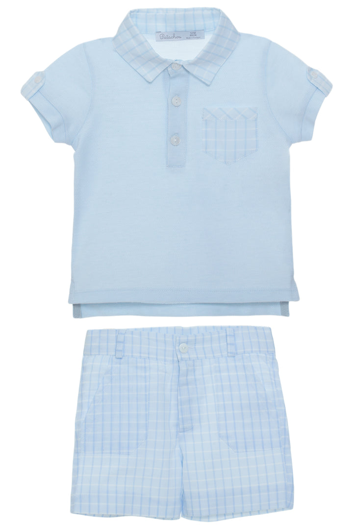 Patachou "Travis" Blue Polo Shirt & Shorts | Millie and John