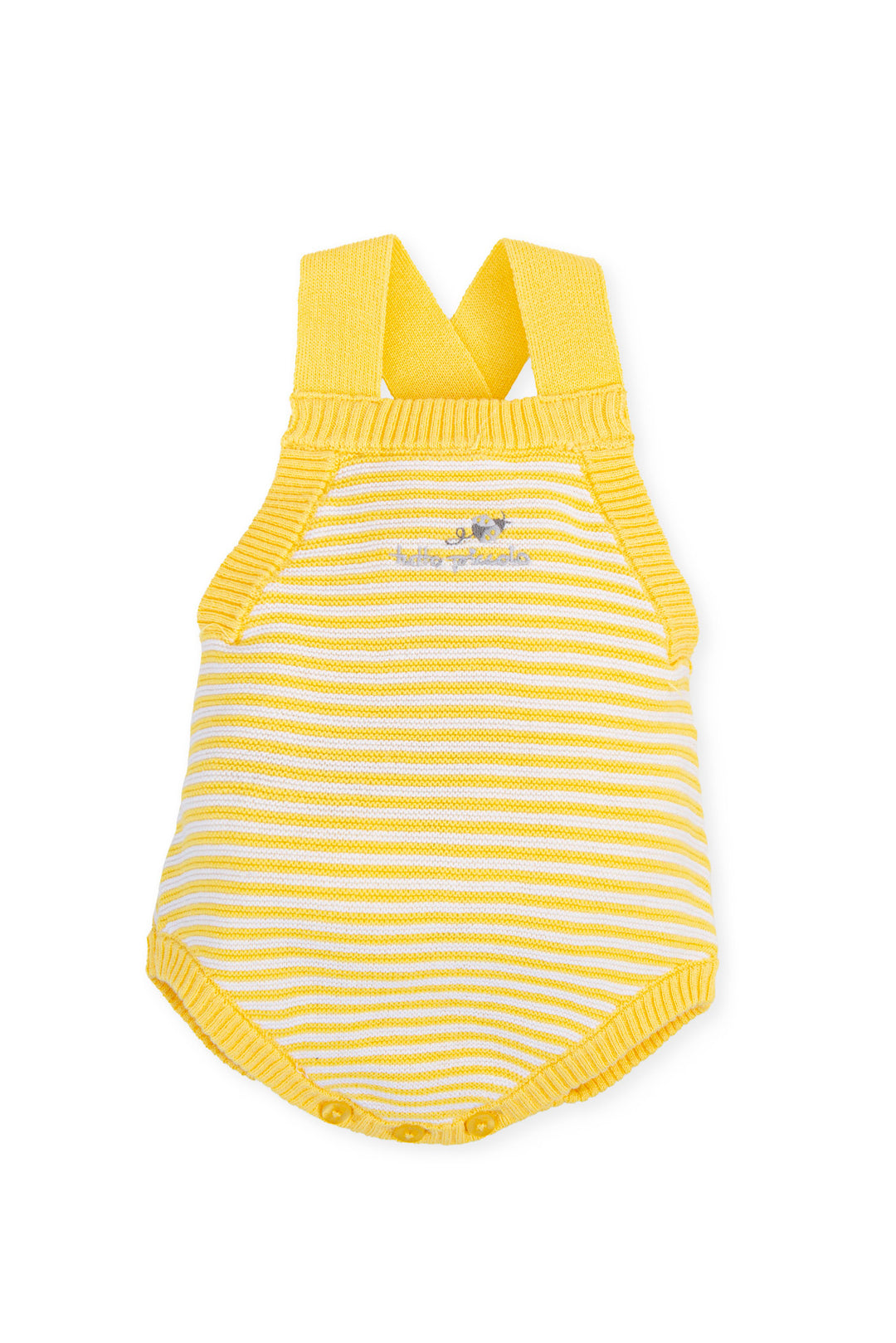 Tutto Piccolo "Ari" Yellow Striped Knit Romper | Millie and John