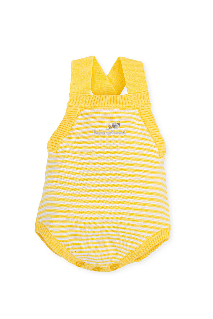 Tutto Piccolo "Ari" Yellow Striped Knit Romper | Millie and John