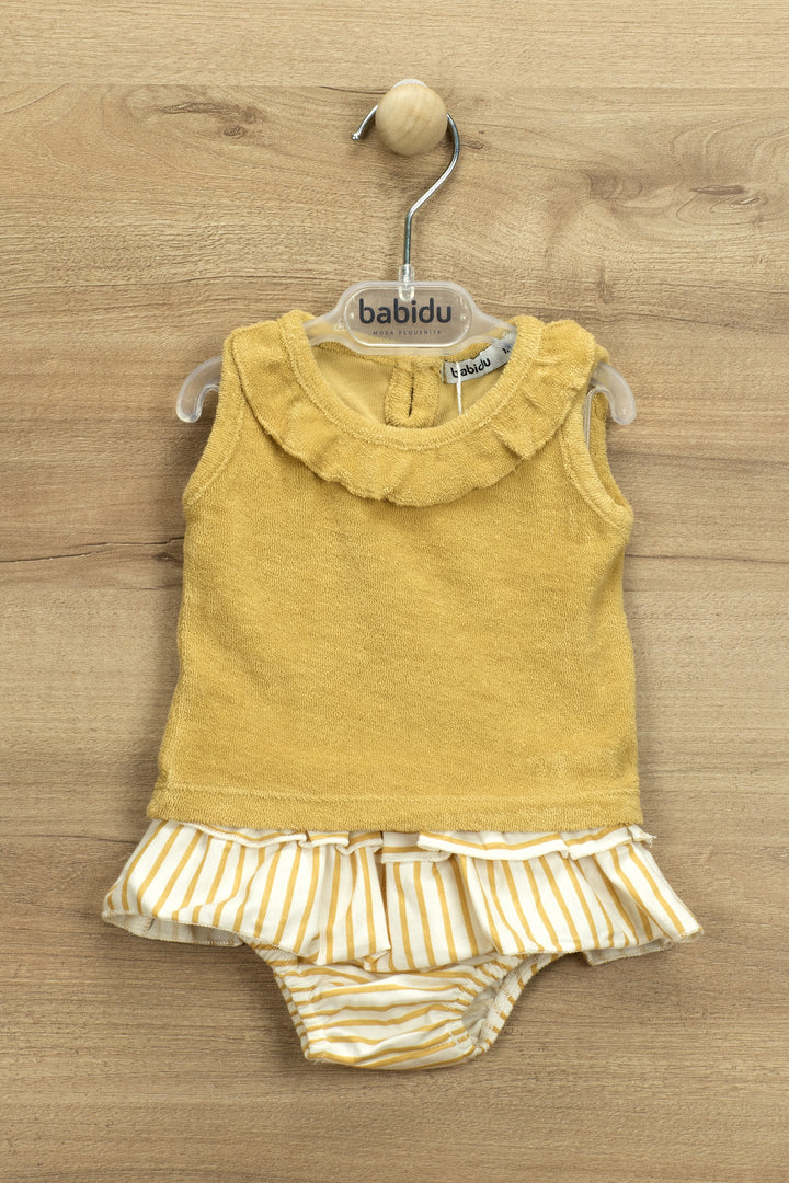 Babidu "Addie" Blouse & Striped Ruffle Bloomers | Millie and John