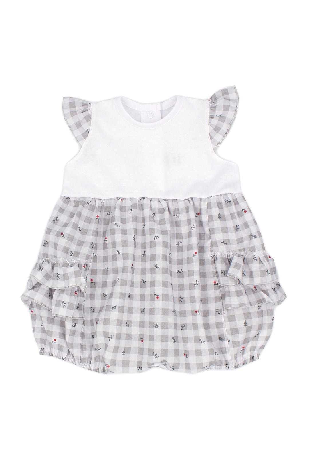 Rapife "Esmeralda" Grey Gingham Romper | Millie and John
