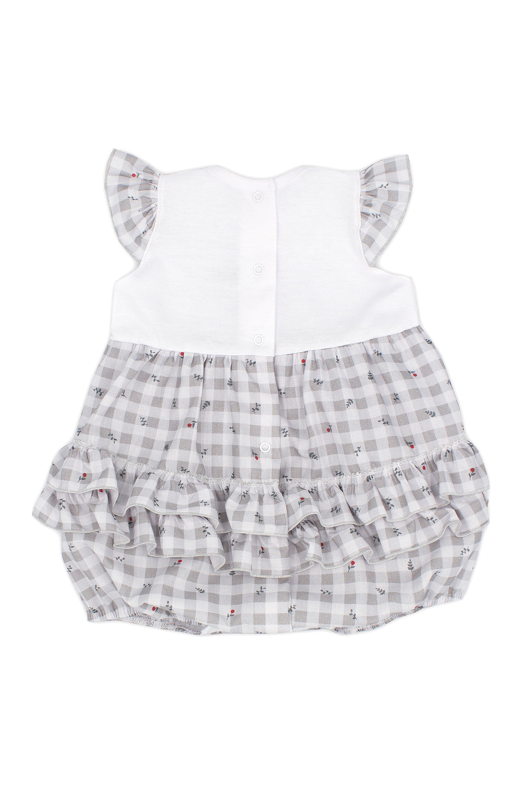 Rapife "Esmeralda" Grey Gingham Romper | Millie and John