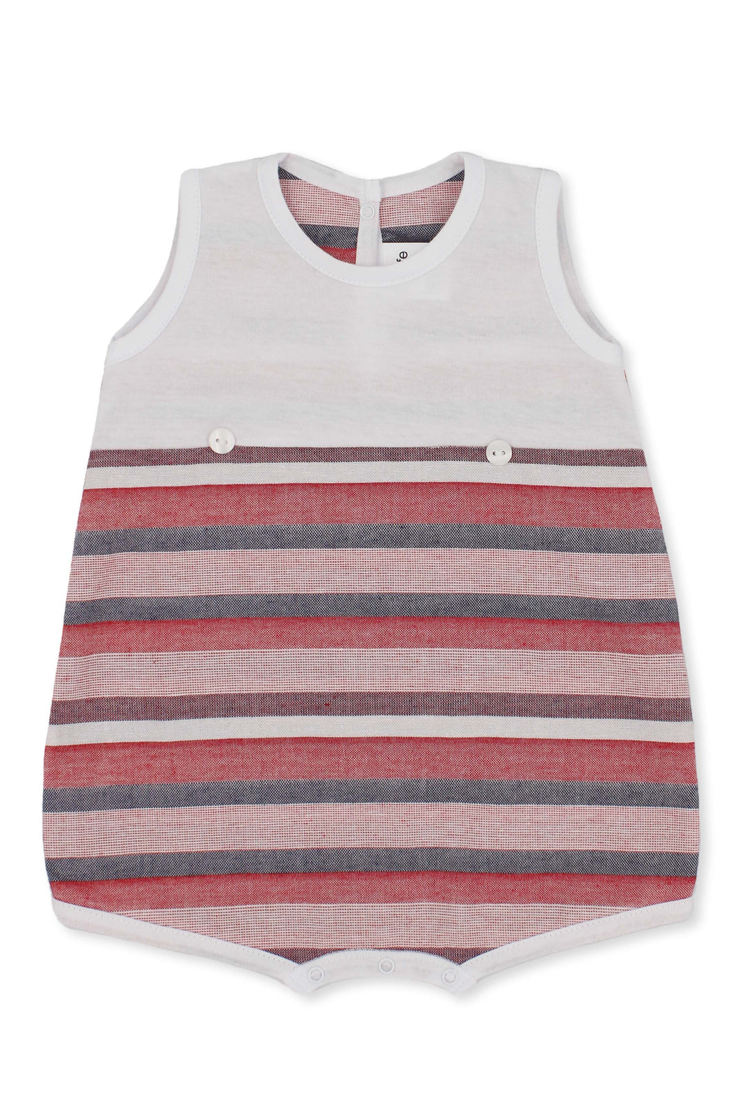 Rapife "Mason" Red Striped Sleeveless Romper | Millie and John