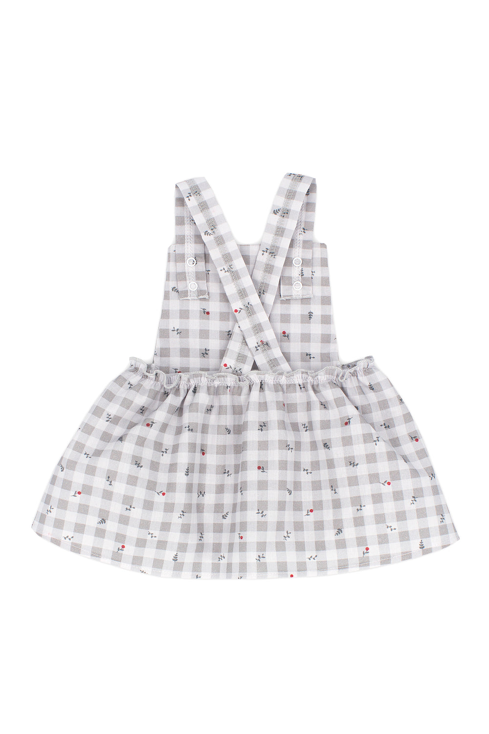 Rapife "Viviana" Grey Gingham Pinafore Dress | Millie and John