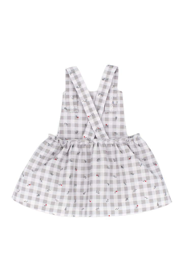 Rapife "Viviana" Grey Gingham Pinafore Dress | Millie and John