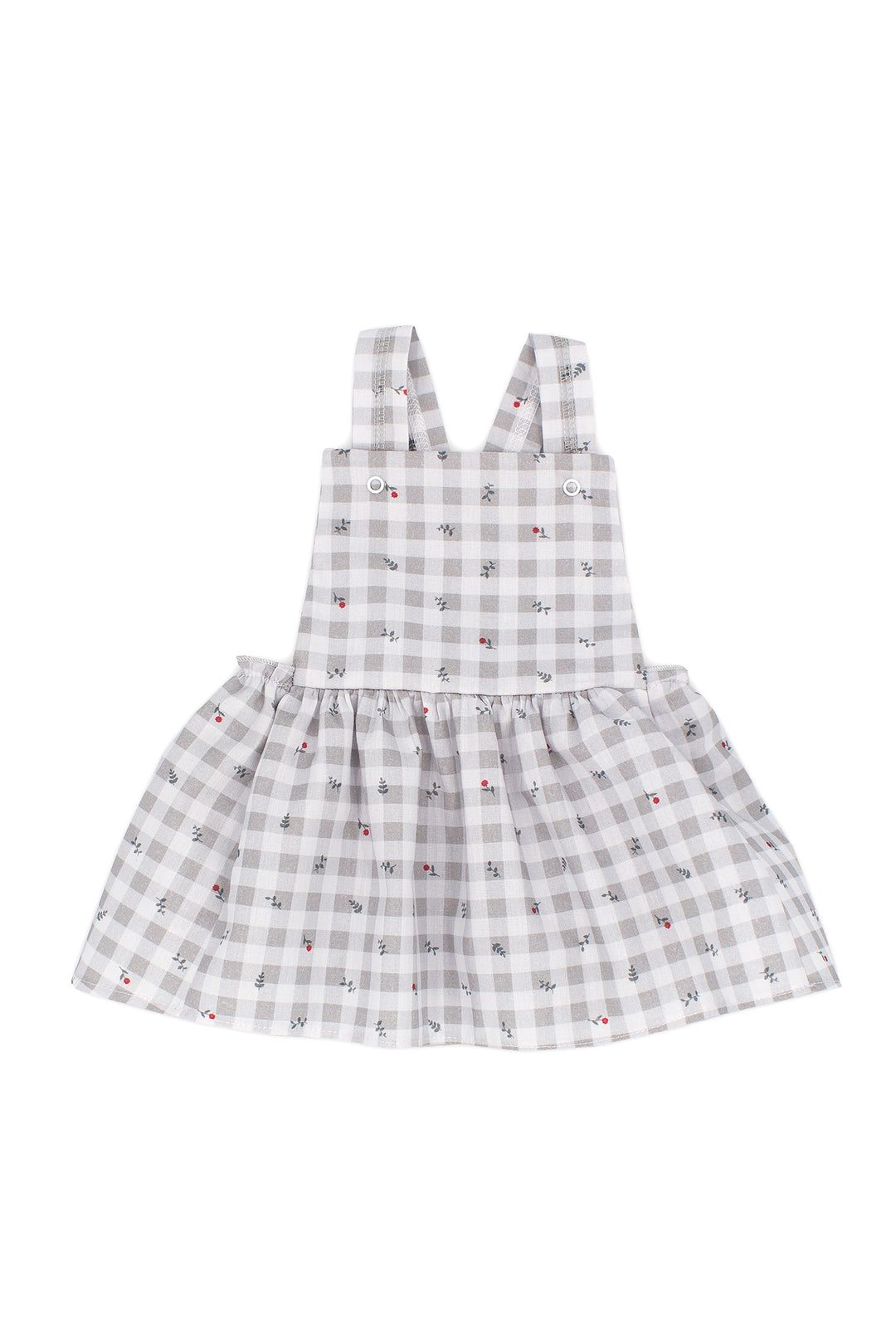 Rapife "Viviana" Grey Gingham Pinafore Dress | Millie and John