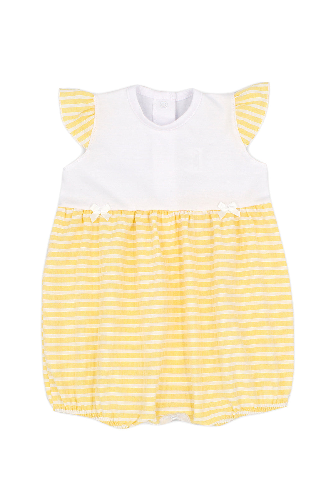 Rapife "Frances" Lemon Striped Romper | Millie and John
