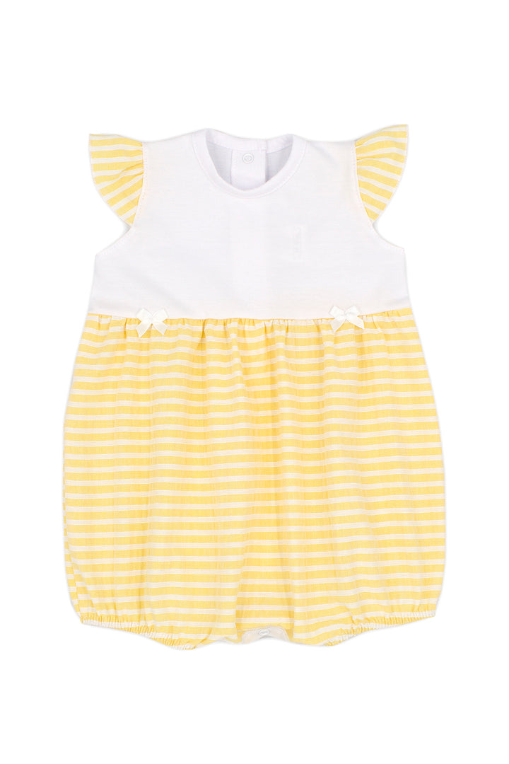 Rapife "Frances" Lemon Striped Romper | Millie and John