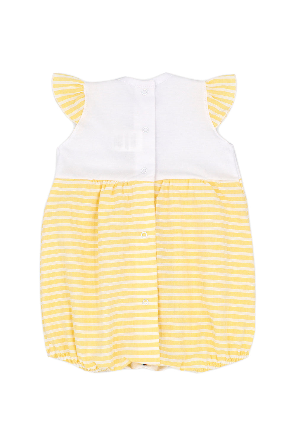 Rapife "Frances" Lemon Striped Romper | Millie and John