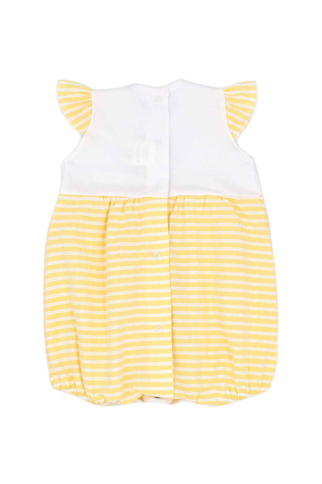 Rapife "Frances" Lemon Striped Romper | Millie and John