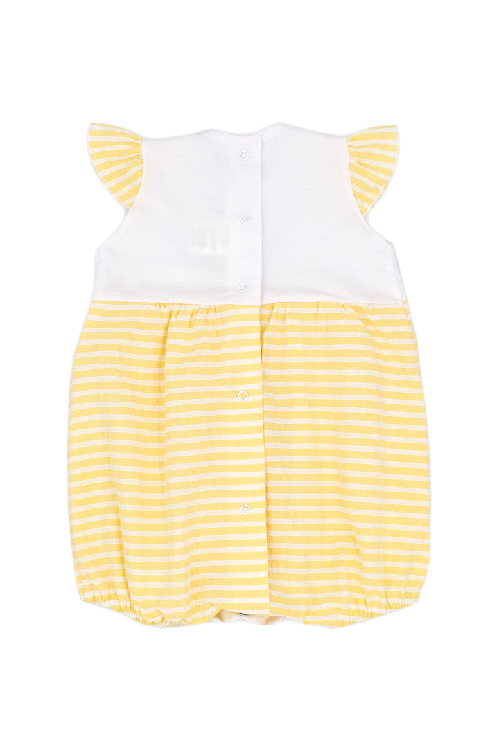 Rapife "Frances" Lemon Striped Romper | Millie and John