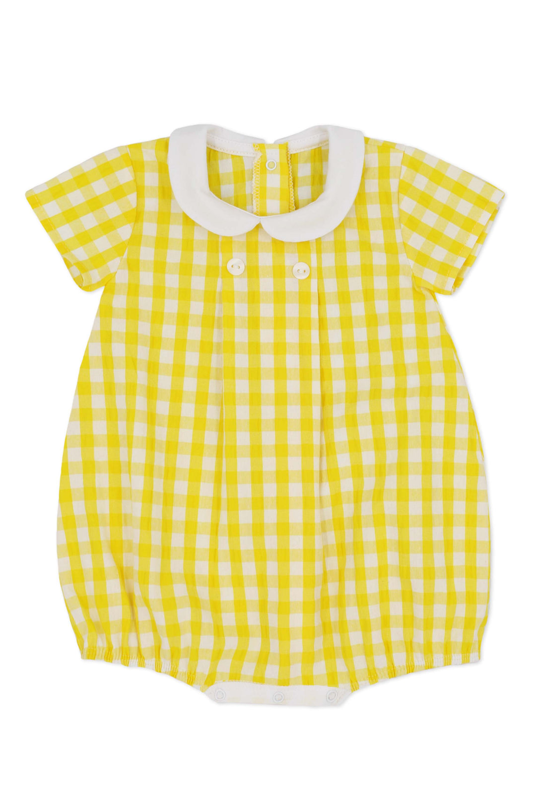 Rapife "Gabriel" Lemon Gingham Romper | Millie and John