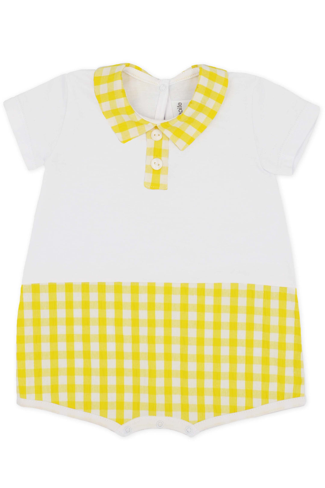 Rapife "Luka" Lemon Gingham Romper | Millie and John