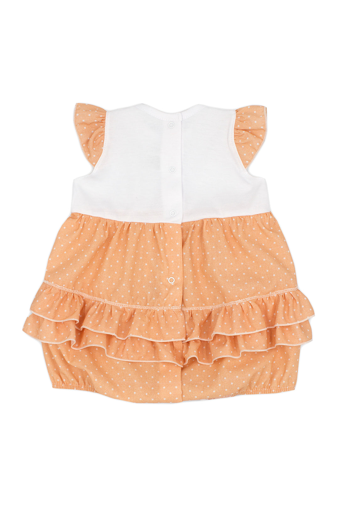 Rapife "Romilly" Apricot Polka Dot Romper | Millie and John