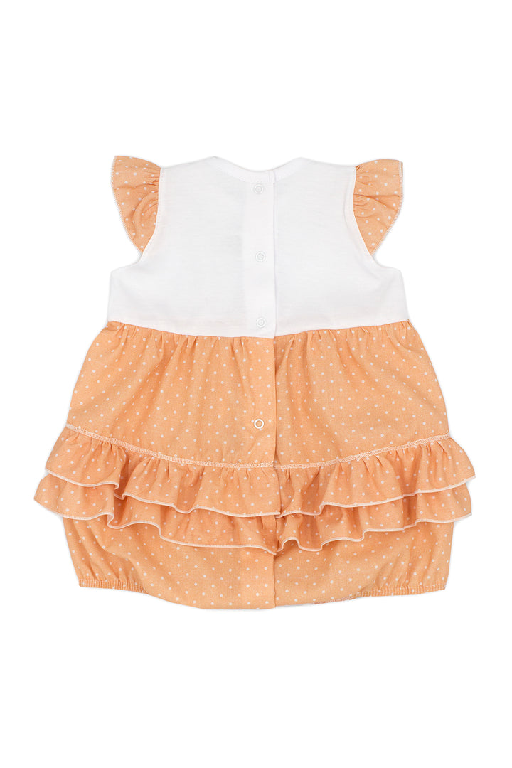 Rapife "Romilly" Apricot Polka Dot Romper | Millie and John