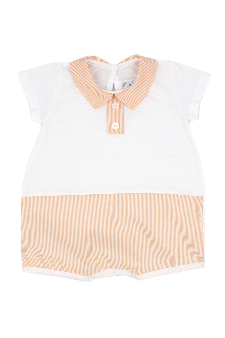 Rapife "Holden" Apricot Striped Romper | Millie and John