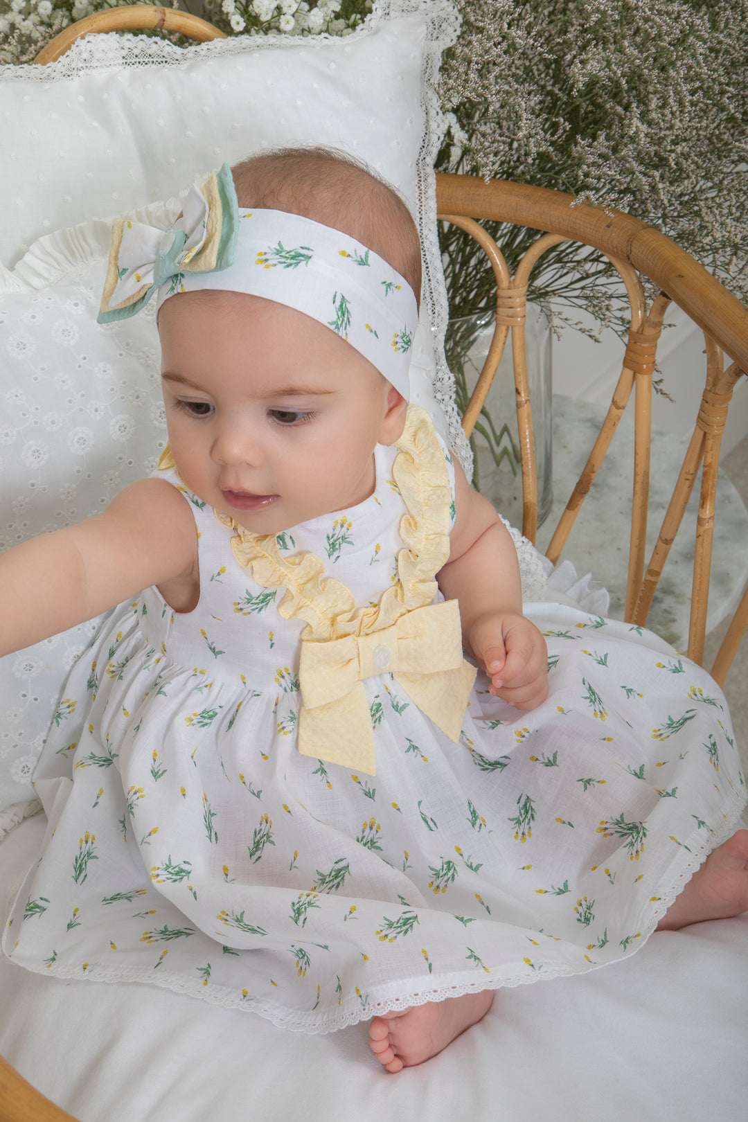 Patachou "Etienne" Lemon Floral Dress | Millie and John
