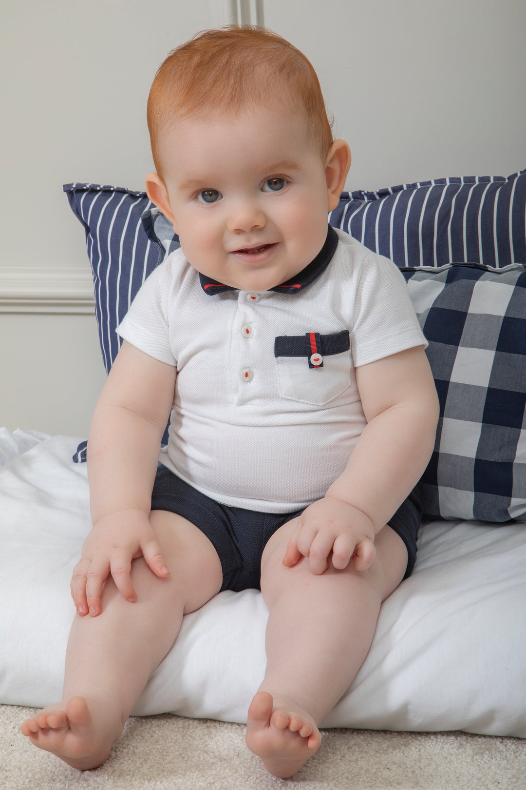 Patachou "Lawson" Navy & Red Polo Shirt & Shorts | Millie and John