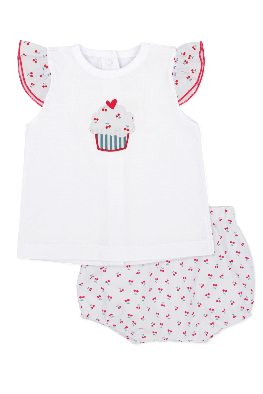 Rapife "Betsy" Fuchsia Cherry Print Blouse & Bloomers | Millie and John