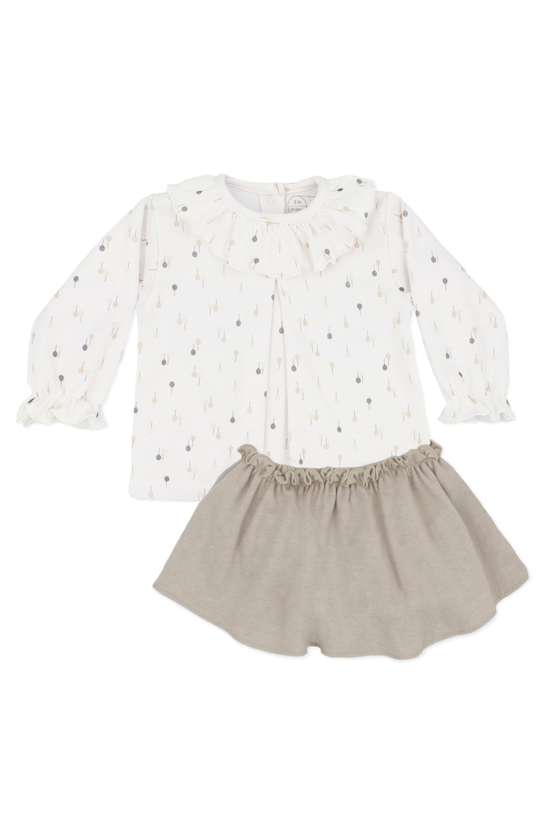 Rapife "Eloise" Sand Balloon Print Blouse & Skirt | Millie and John