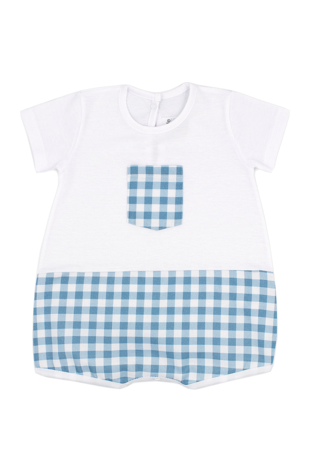 Rapife "Ollie" Teal Gingham Romper | Millie and John