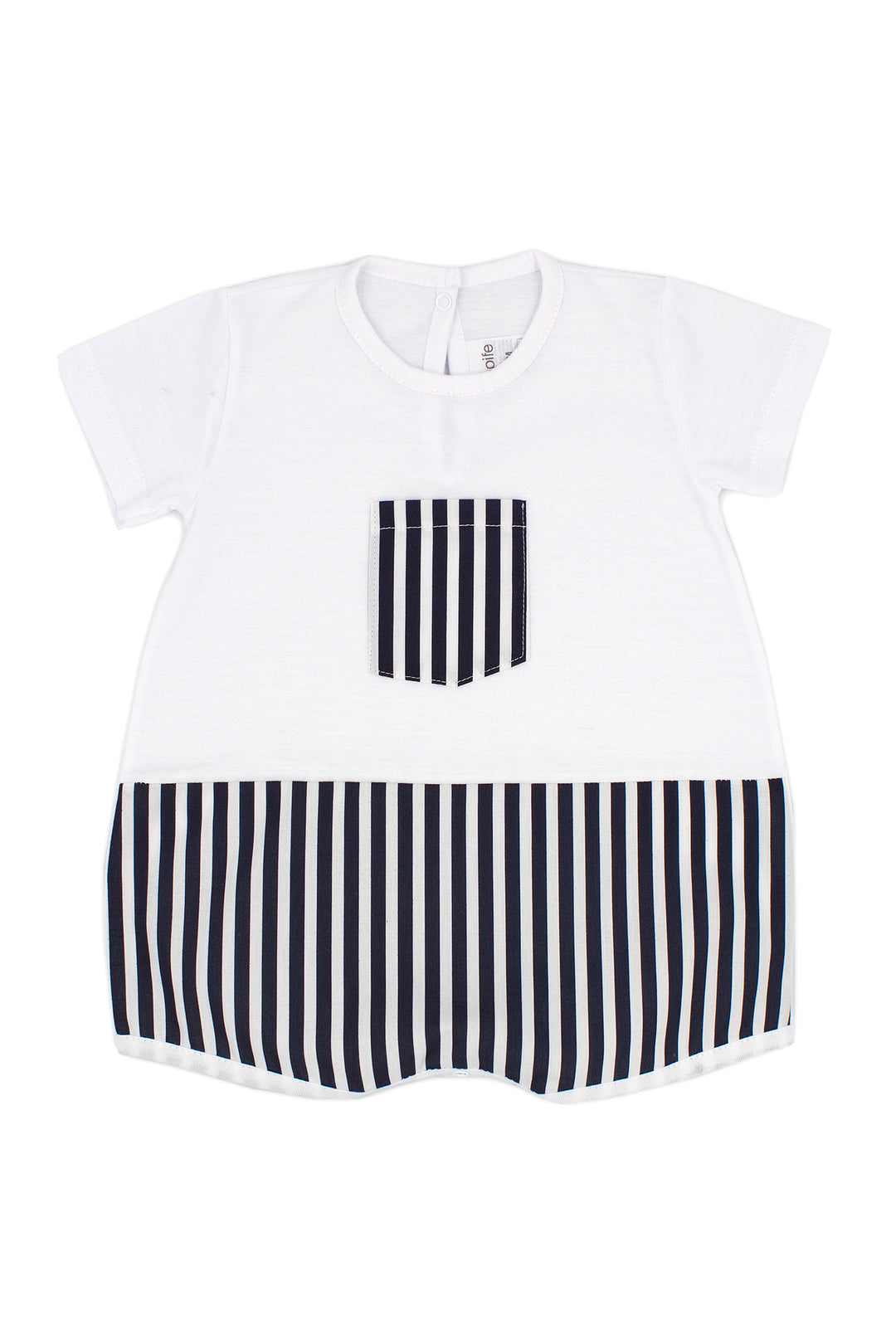Rapife "Reggie" Black Striped Romper | Millie and John