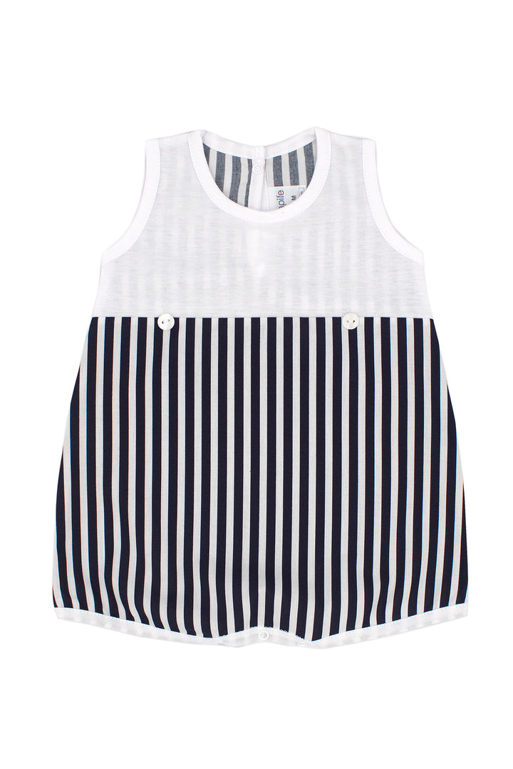Rapife "Bobby" Black Striped Romper | Millie and John