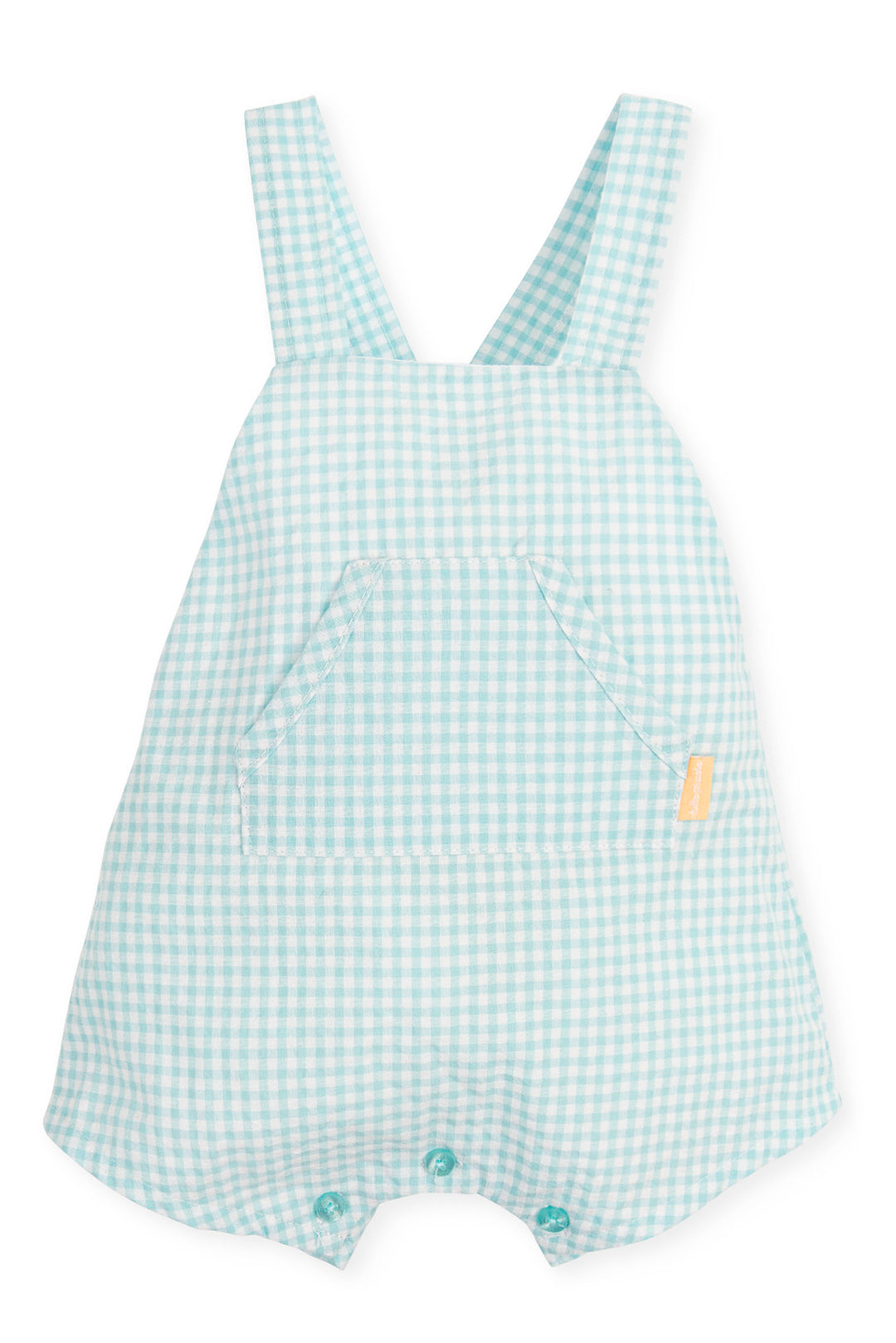 Tutto Piccolo "Alfie" Aquamarine Gingham Dungarees | Millie and John