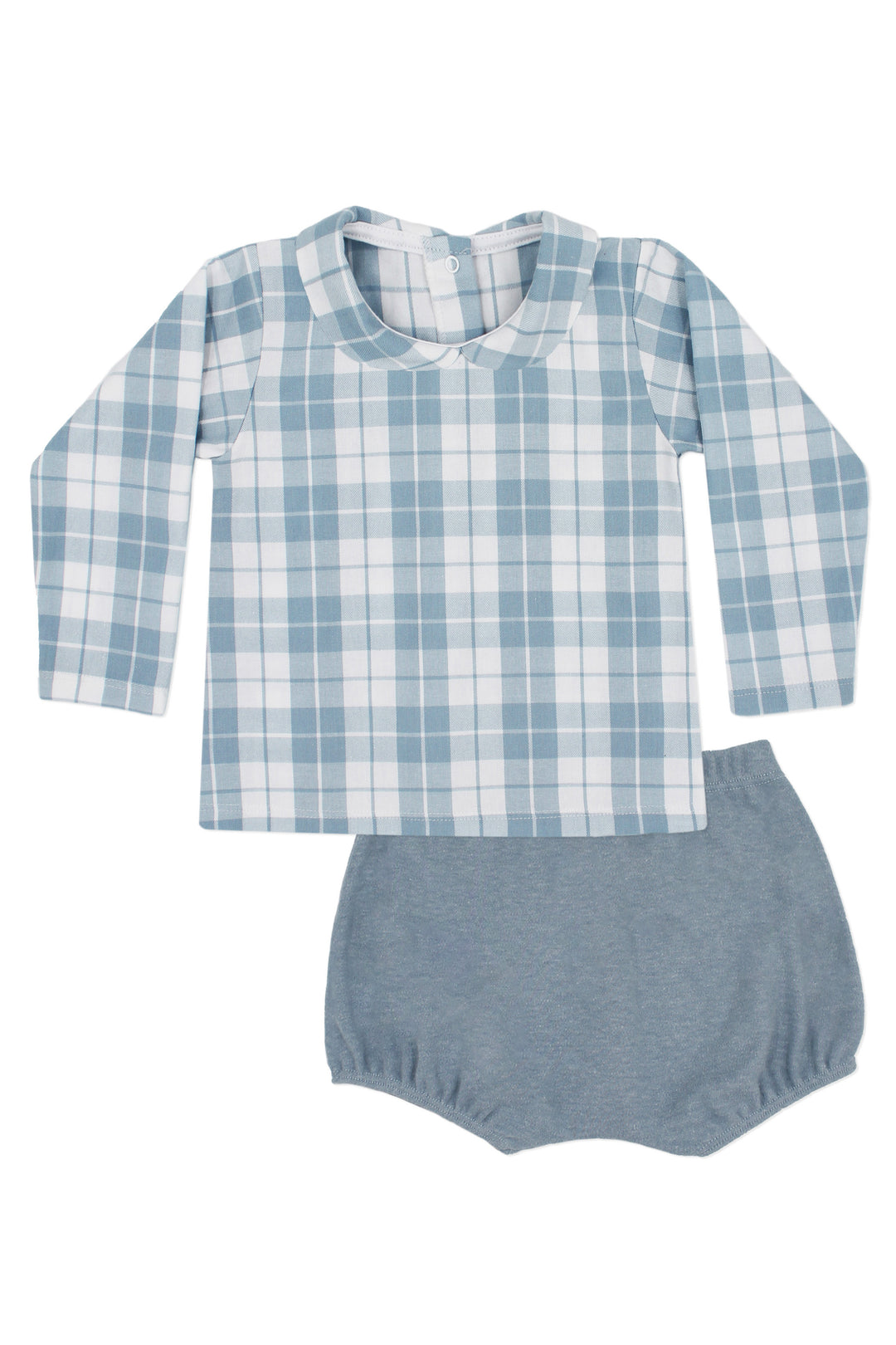 Rapife "Ethan" Dusky Blue Checked Shirt & Jam Pants | Millie and John