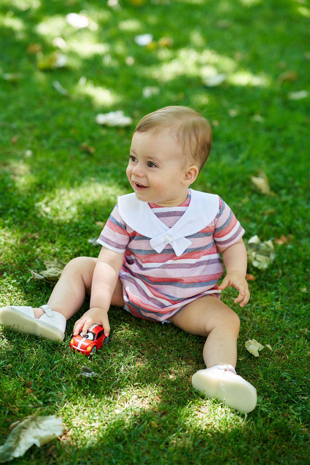 Rapife PREORDER "Charles" Red Stripe Sailor Romper | Millie and John