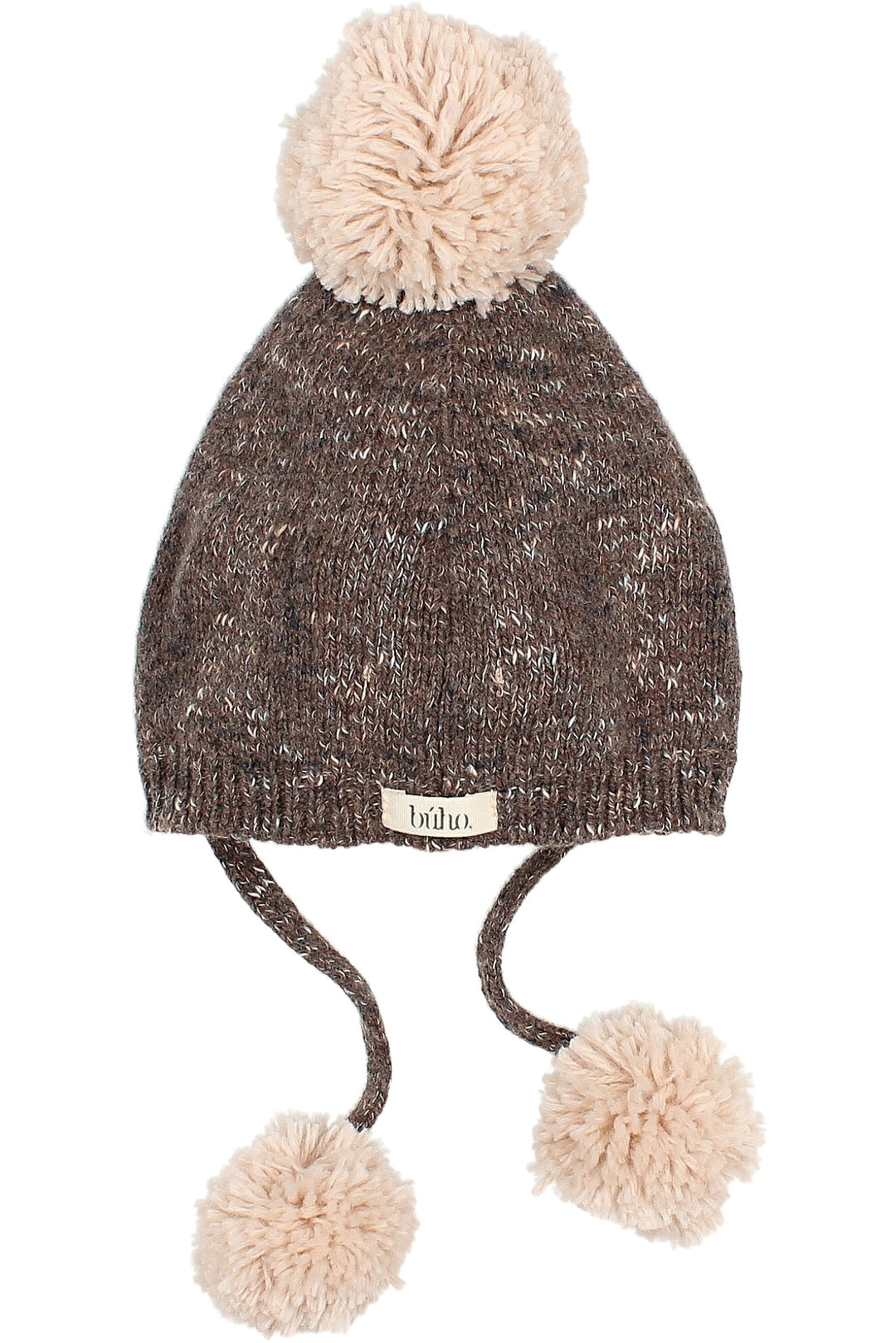 Búho Brown Knit Triple Pom Pom Hat | Millie and John