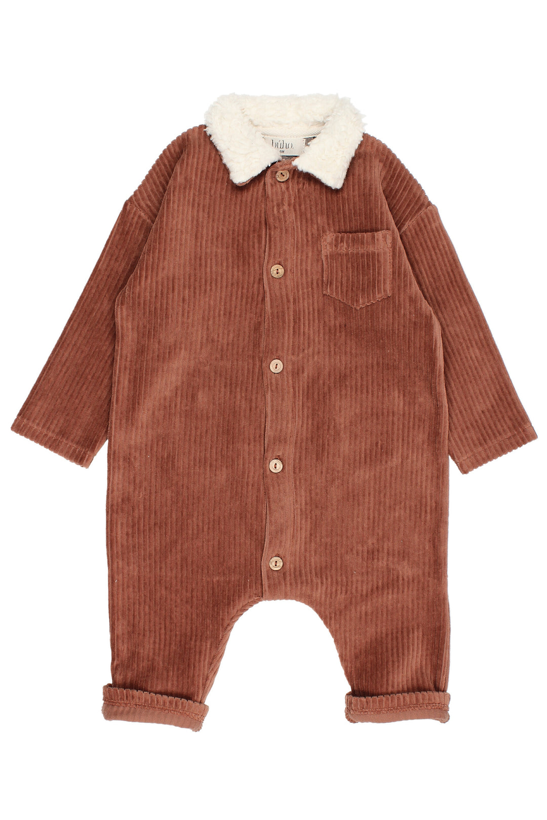 Búho "Indiana" Corduroy Sherpa Collar Romper | Millie and John