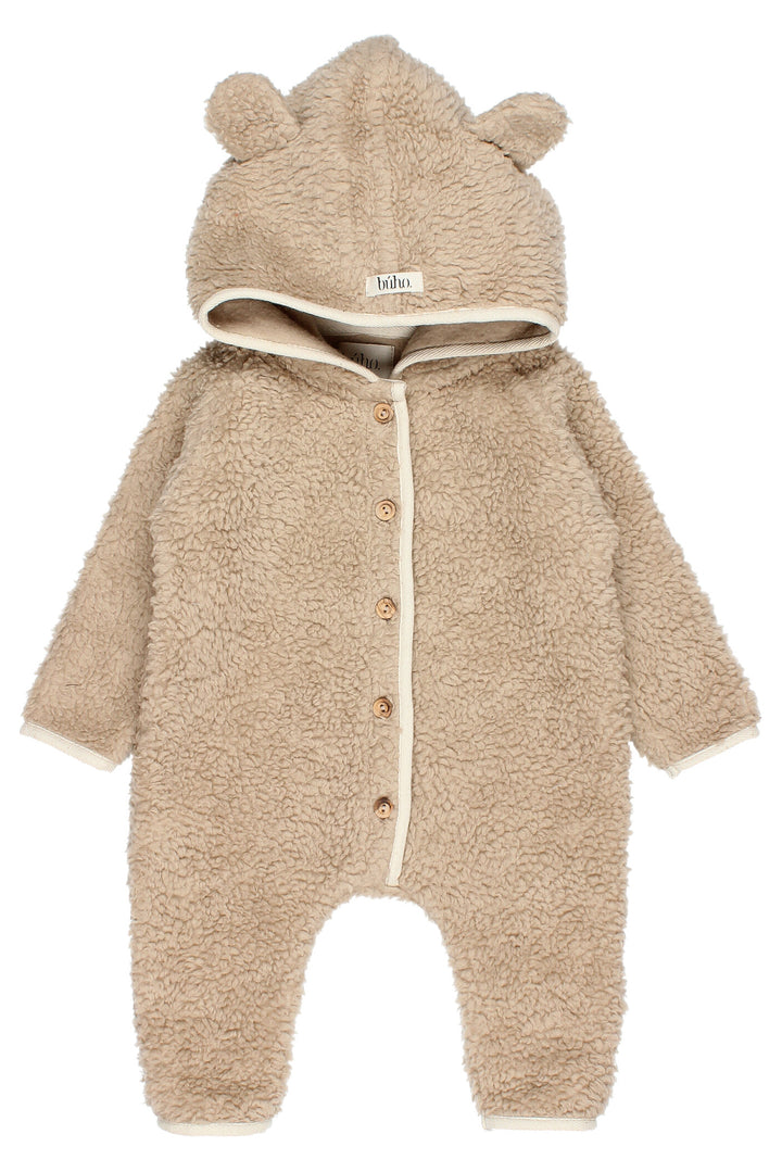 Búho "Coco" Beige Sherpa Teddy Romper | Millie and John