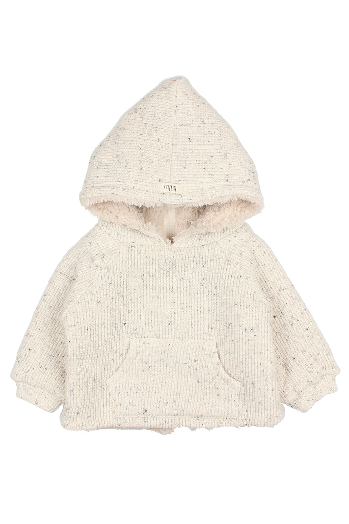 Búho "Moby" Grey Marl Sherpa Lined Hoodie | Millie and John