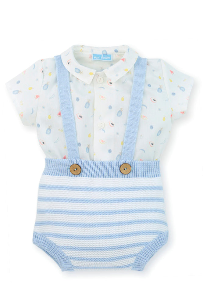 Mac Ilusión "Cassius" Fruit Print Shirt & Striped Jam Pants | Millie and John