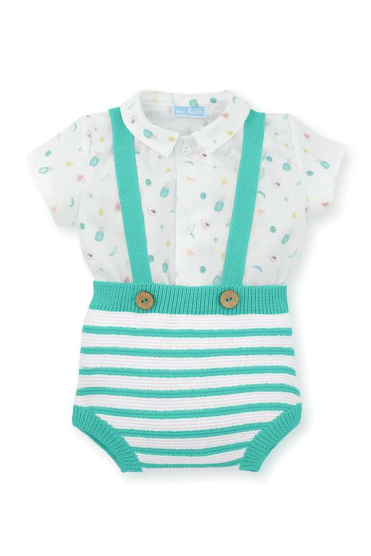 Mac Ilusión "Cassius" Fruit Print Shirt & Striped Jam Pants | Millie and John